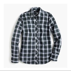 J. Crew perfect shirt in green tartan